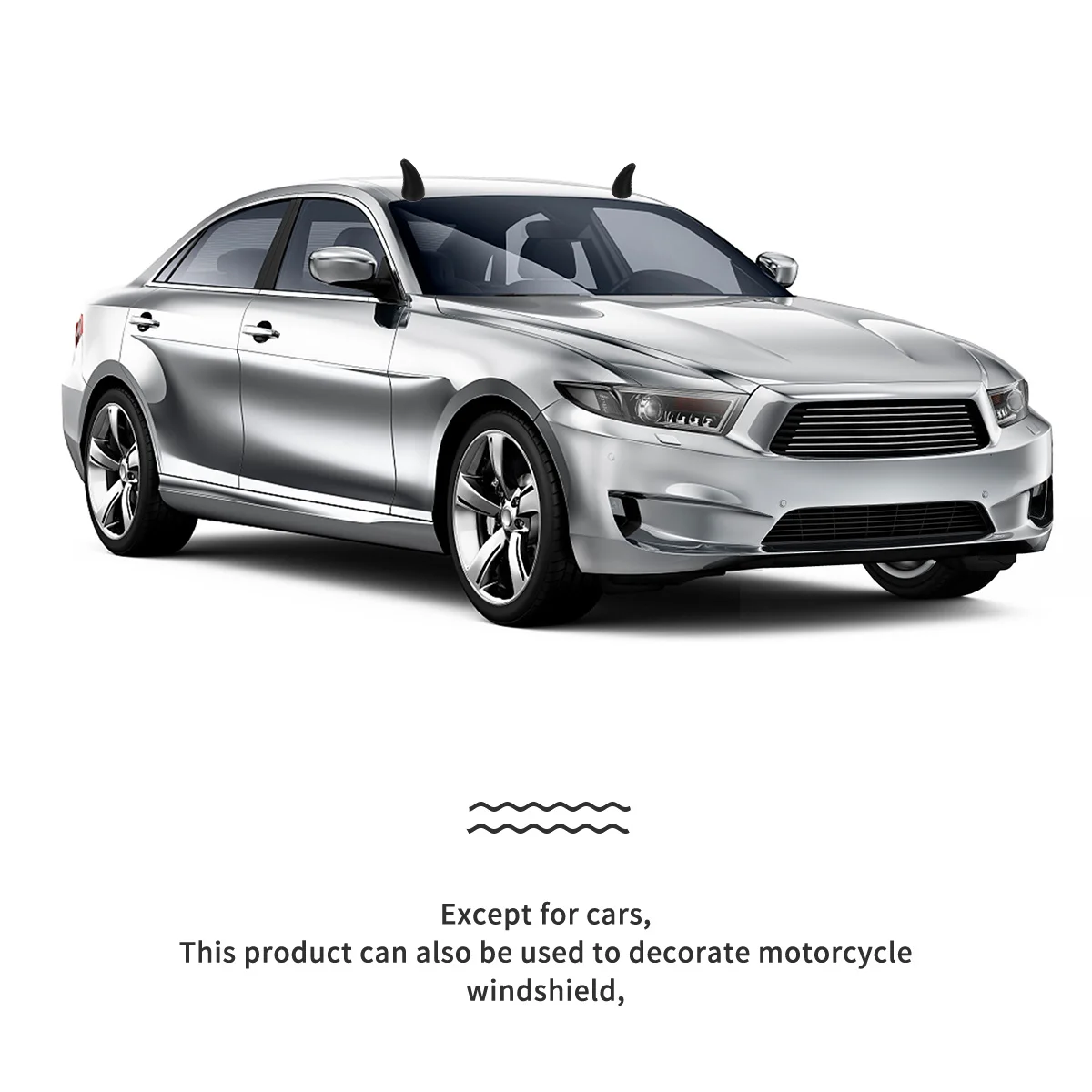 

1 Pair 3D Devil Horns Stickers Plastic Durable Car Roof Decor Halloween Auto Accessory Motorcycle Decoration Waterproof