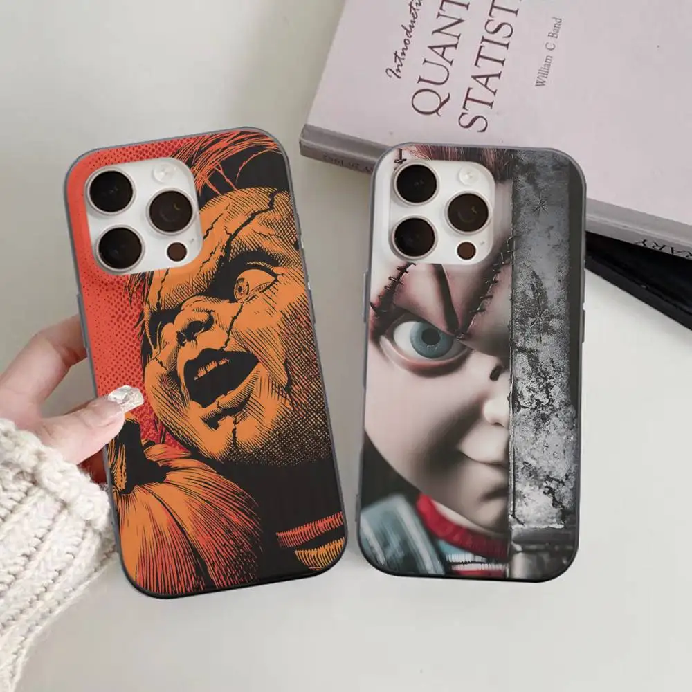 Horror C-Chucky Movie Soft Corrugated Phone Case For iPhone 11 12 13 14 15 16 17 Pro Max Plus Ripple Silicone Cover