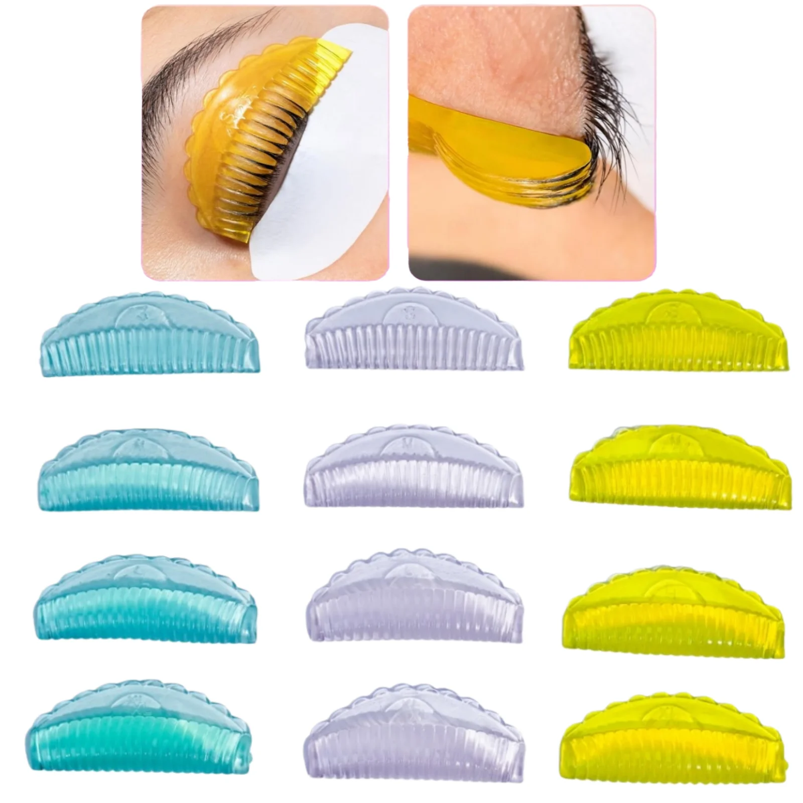 Libeauty C Curl Reusable Silicone Eyelash Perm Rod Sticky Lashes Rod Shield Lifting 3D Eyelash Accessories Makeup Tool