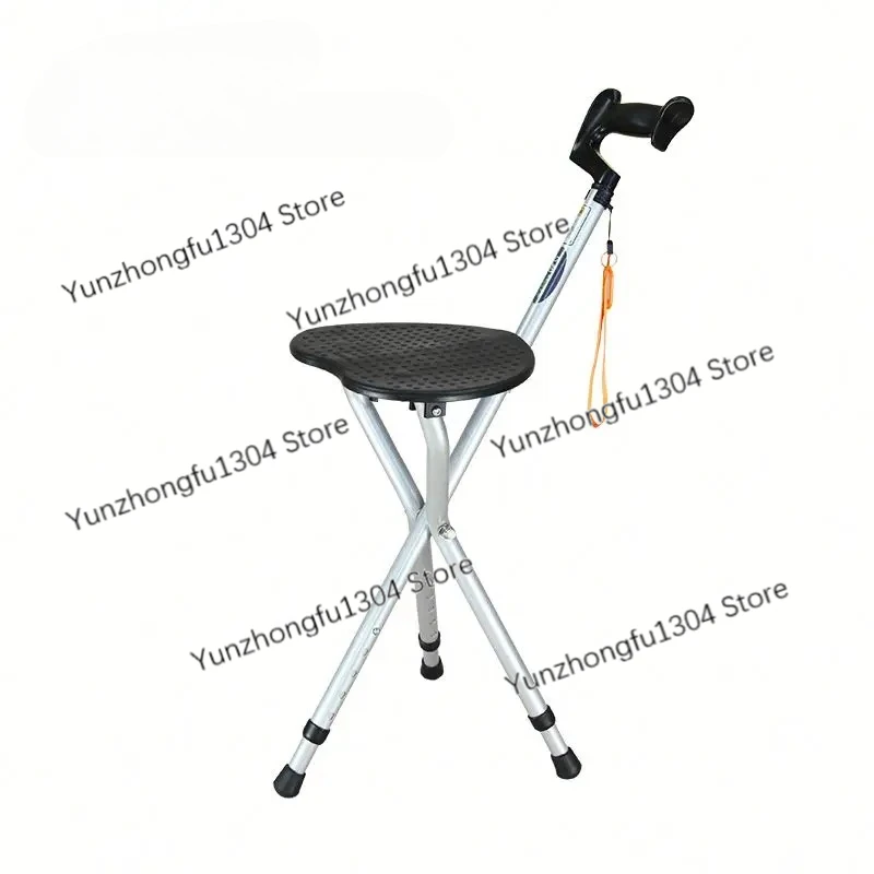 

Medical Aluminum Alloy Folding Walking Stick With Seat For Old People Lightweight Aid Crutch Chair