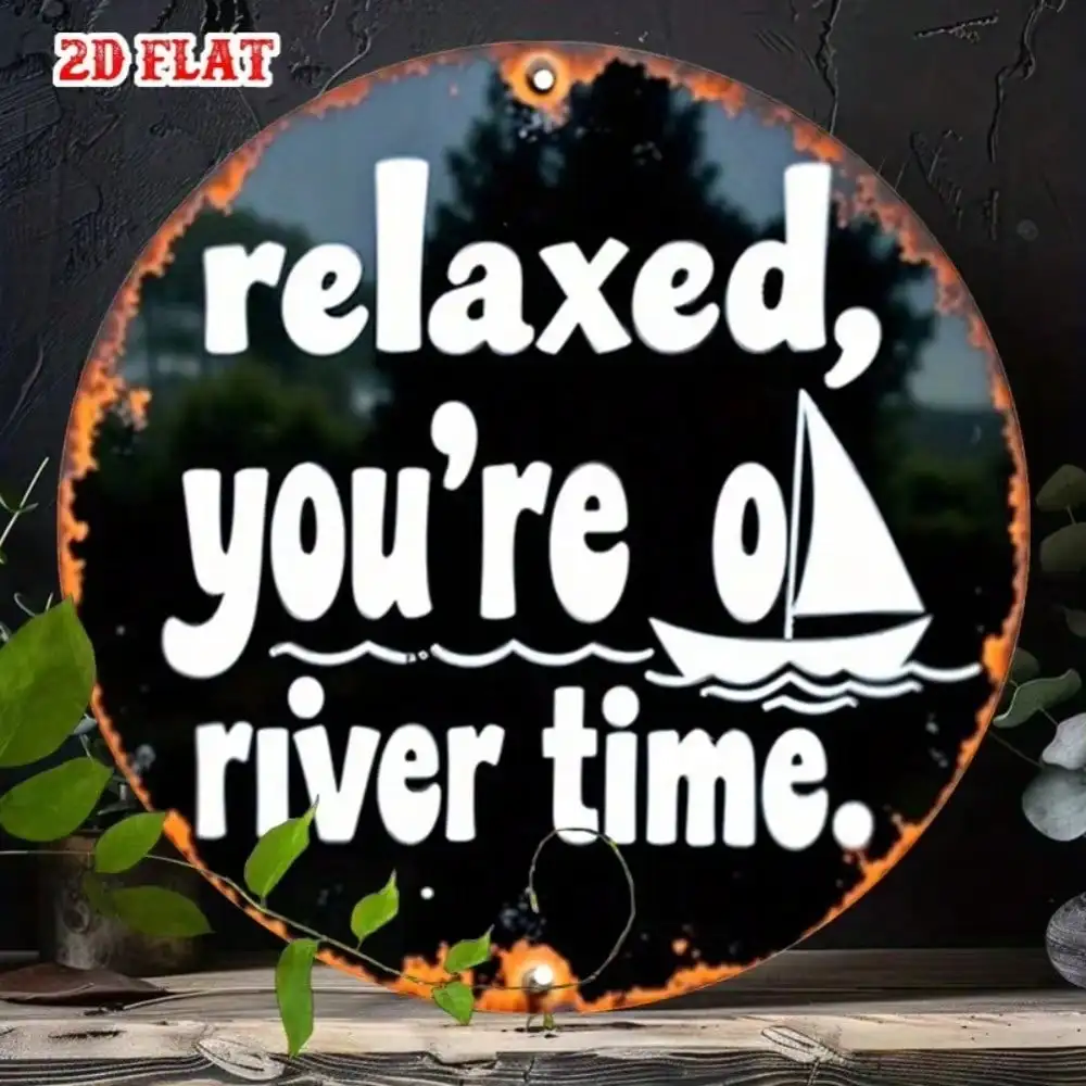 CIFBUY Vintage Sailboat Quote Aluminum Wall Art 8 Inch Waterproof Metal Sign For Home Cafe Garage Outdoor Decor