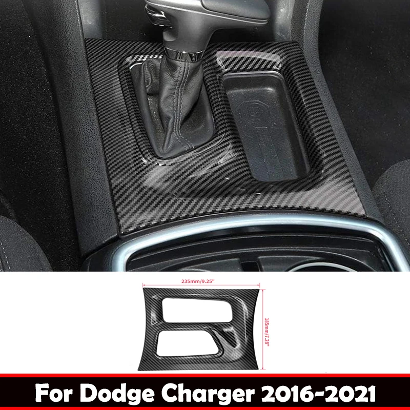 

Для Dodge Charger 2016-2021 ABS углеродное волокно центральное управление коробка передач панель декоративная накладка наклейка аксессуары для интерьера