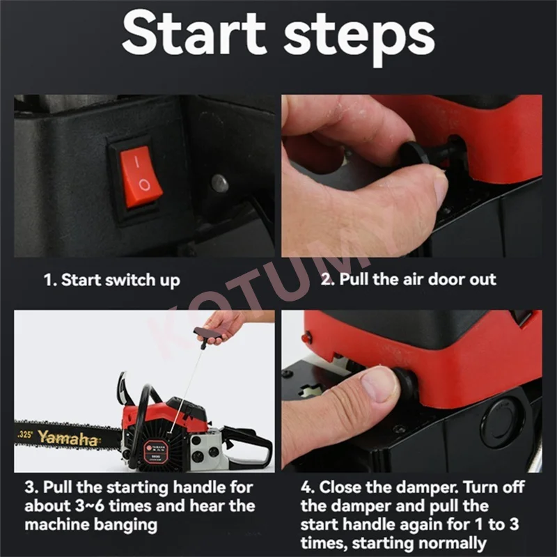 High-Power Chainsaw Household 4-stroke Petrol Saw Handheld Powerful Felling Saw Tree Chainsaw Logging Saw