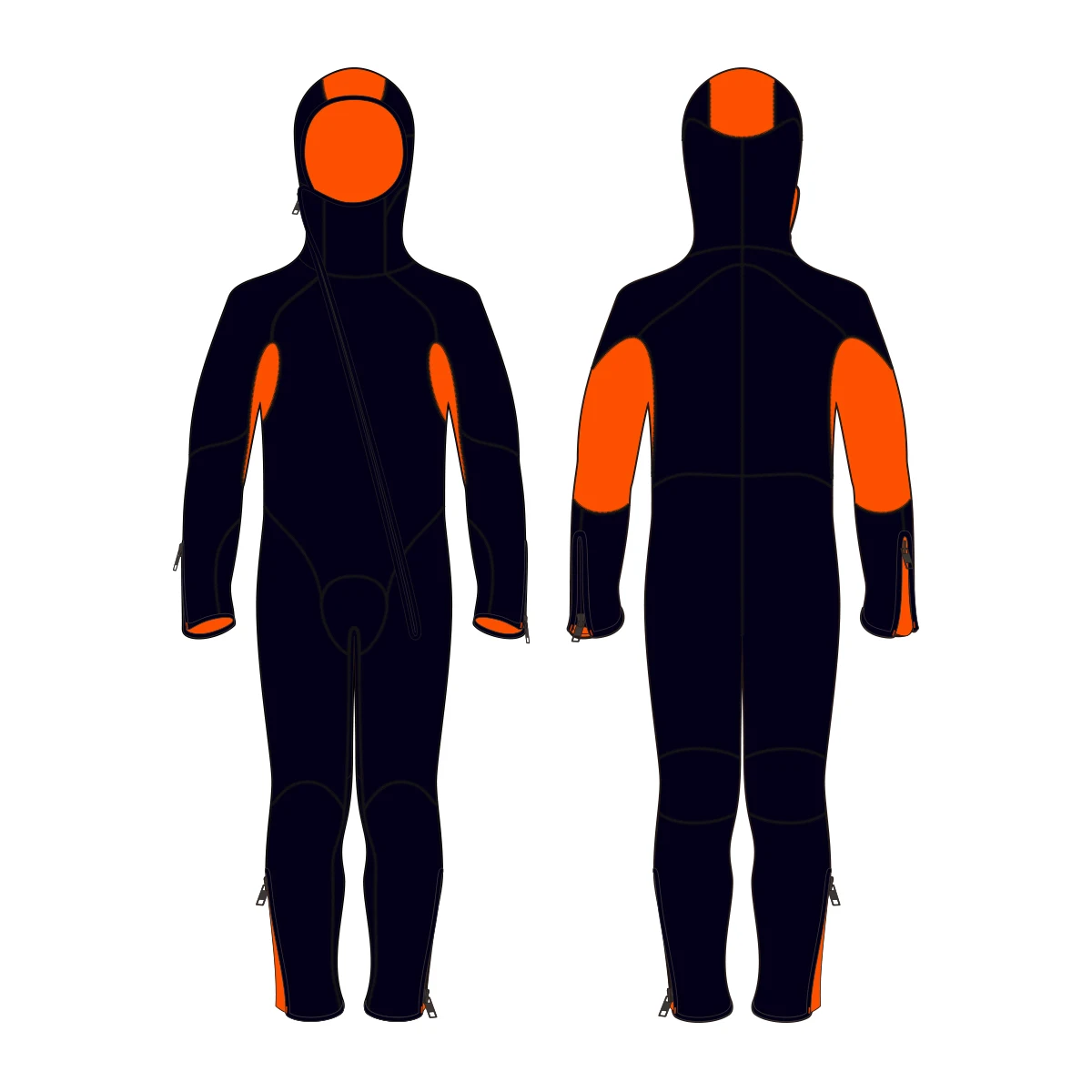 

STLF Full Wetsuits-5mm 3mm Wetsuit-Mens Neoprene Diving Suit Front Zipper Hoodie Snorkeling Surfing Suits High Elasticity Long S