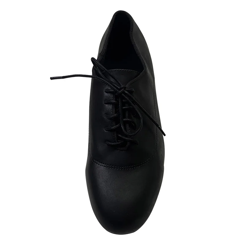 Wedopus, zapatos de baile de salón con tacones de polipiel negros de 2CM personalizados para hombre, suela de ante con cordones, zapatos de baile modernos