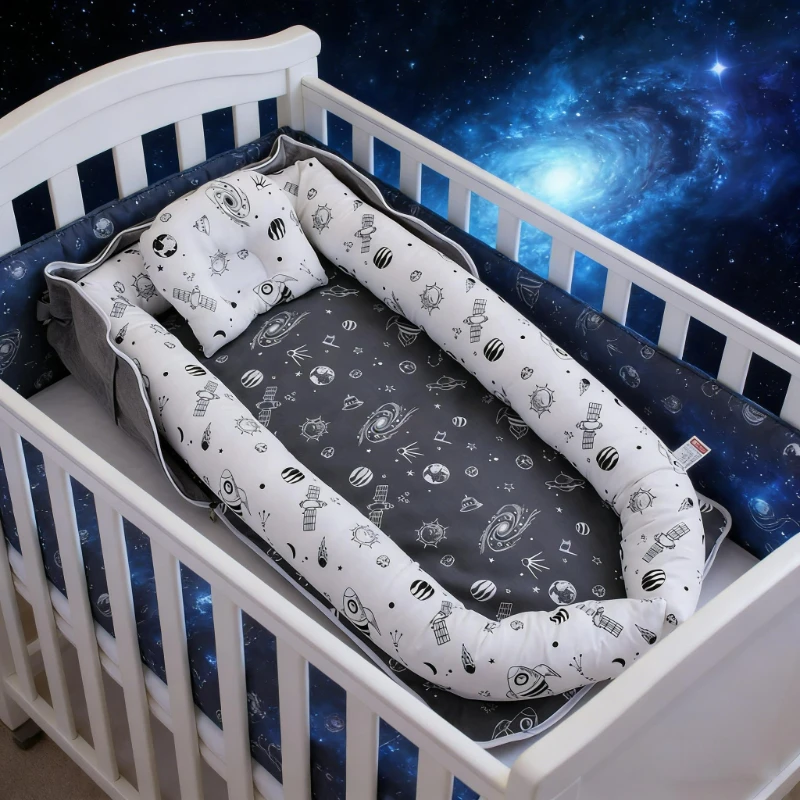 

Новая регулируемая переносная детская кроватка-люлька 2026 года с подушкой для формирования формы головы