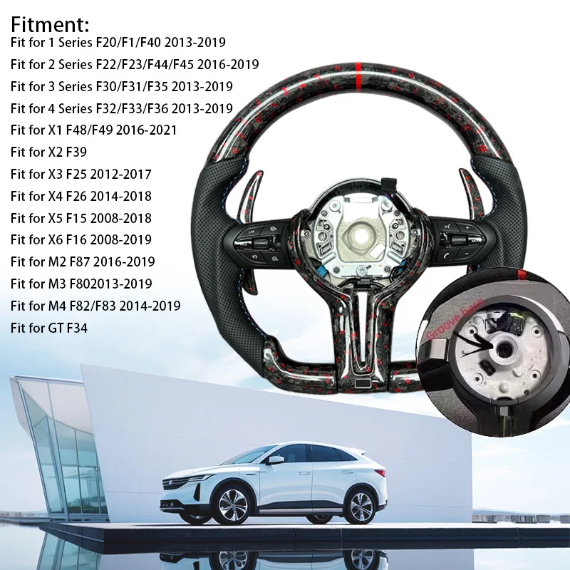 Aangepaste blauw gesmeed koolstofvezel stuurwiel modificatie geschikt voor BMW F30 F10 F31 F20 E90 F01 F90 F25 F22 F36 F33 F32