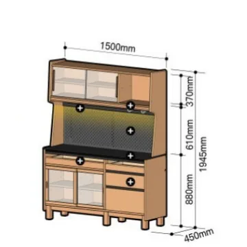 

Modern simple solid wood dining side cabinet, home restaurant high cabinet against the wall storage locker