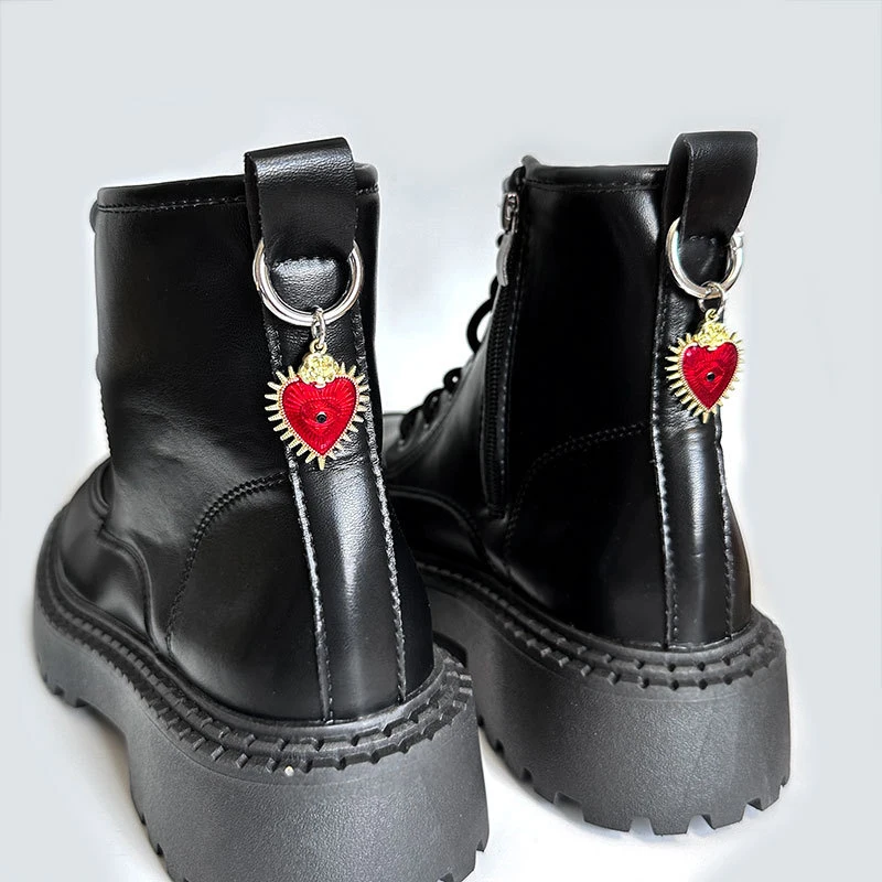 Enamel Rose Flowers Hearts Martin Boots Shoes Buckles Decoration Gothic Turkish Style Shoes Accessories Lucky Jewelry image 5