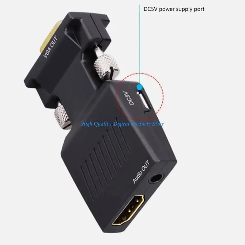 U2JE HDTV naar VGA Adapter Converters Uitgang Computerset Topbox Connector Dongle voor laptop PC Monitors Projectoren 3,5 mm