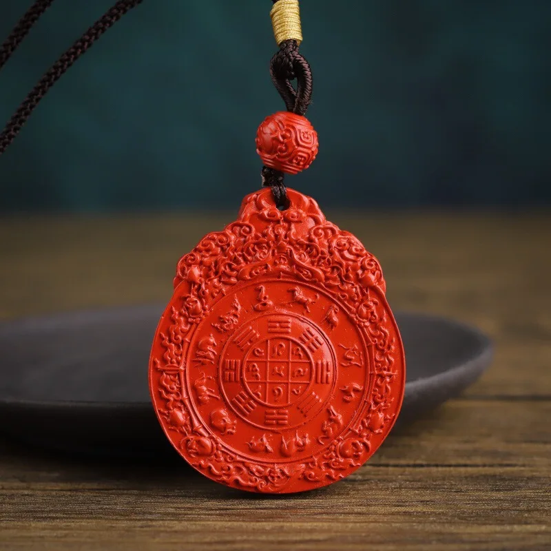 Natural Red Sand High Content Protective Talisman Charts Pendant for Men and Women Same Long-Term Wear Necklace