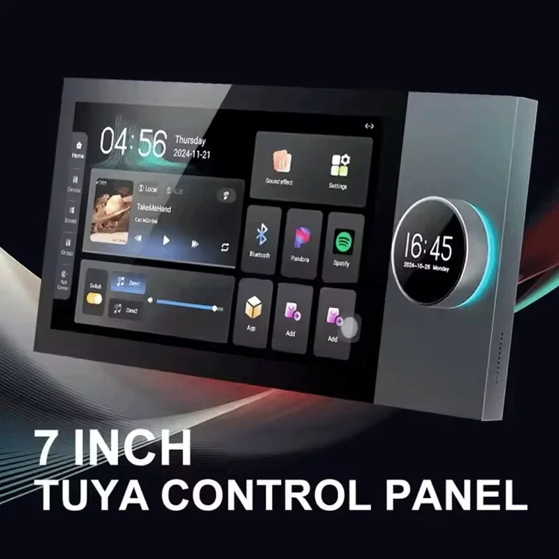 Anjielo TUYA Smart Music التحكم المركزي المضيف 7 بوصة مقبض لوحة المنزل الذكي مع ربط المشهد CE معتمد