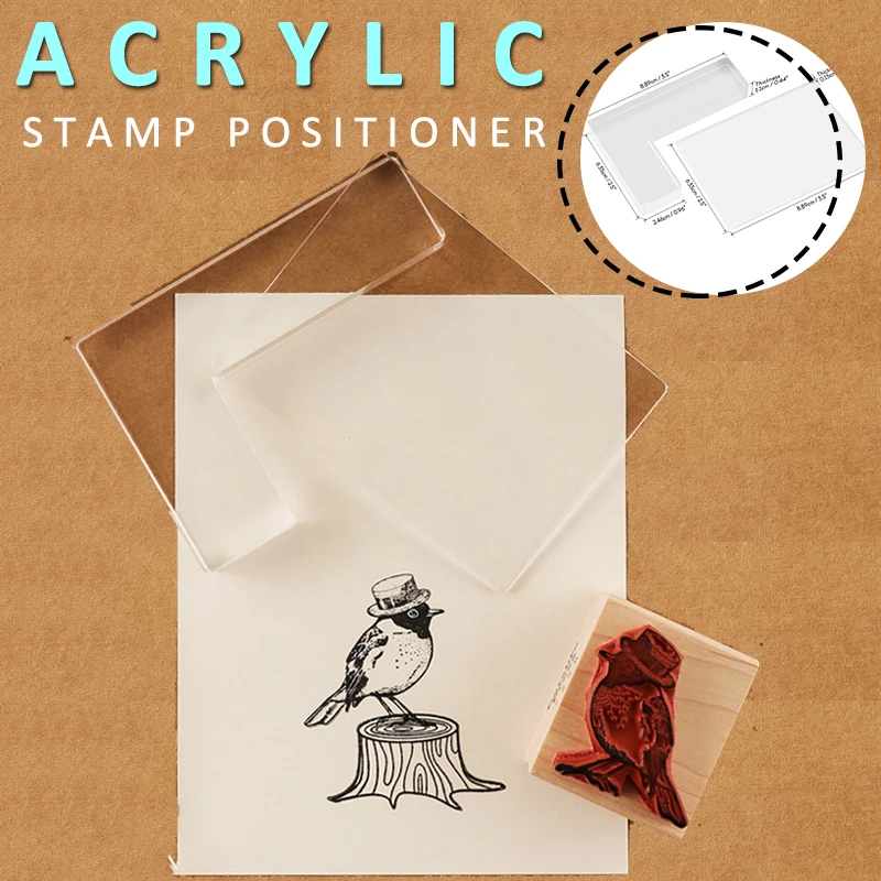 

2pcs/set Clear Acrylic Stamp Positioner Kit Transparent L-shaped Square Positioning Tool For Stamps Locating