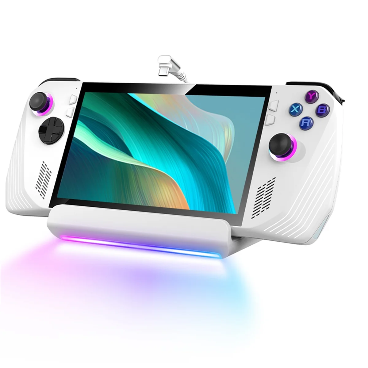 محطة إرساء رائجة الآن لحامل سطح البخار ROG Ally Hub RGB مع تلفزيون 4K@60 هرتز/ 1 جيجا بايت إيثرنت/ USB3.0/ PD 3.0 شحن سريع