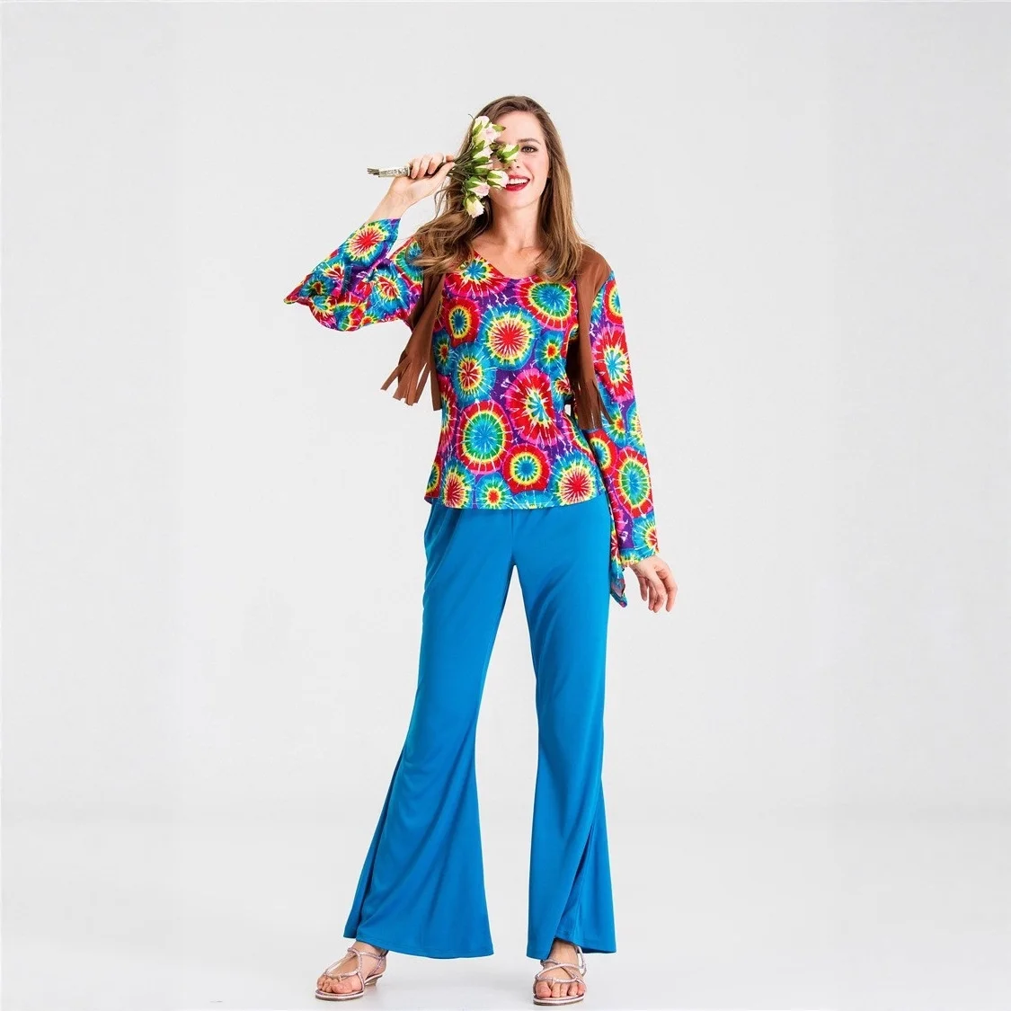 ديسكو الهبي لوهين 80s Sle زوجين مطابقة الهيب هوب ملابس البلد المغني أزياء مسرحية الإنتاج الصيني #3