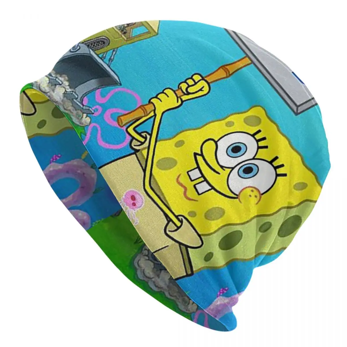 SpongeBob SquarePants Warm Knitted Cap Hip Hop Bonnet Hat Autumn Winter Outdoor Beanies Hats for Men Women Adult