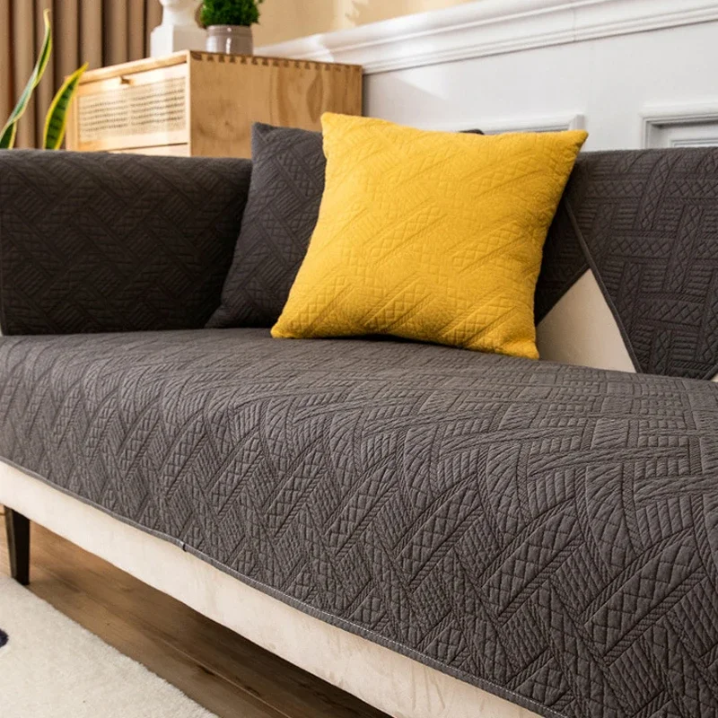 Quilted Sofa Cover Anti Slip All Season Couch Protector Decorative Throw Towel Living Room Household Home Furnishing Multi Size