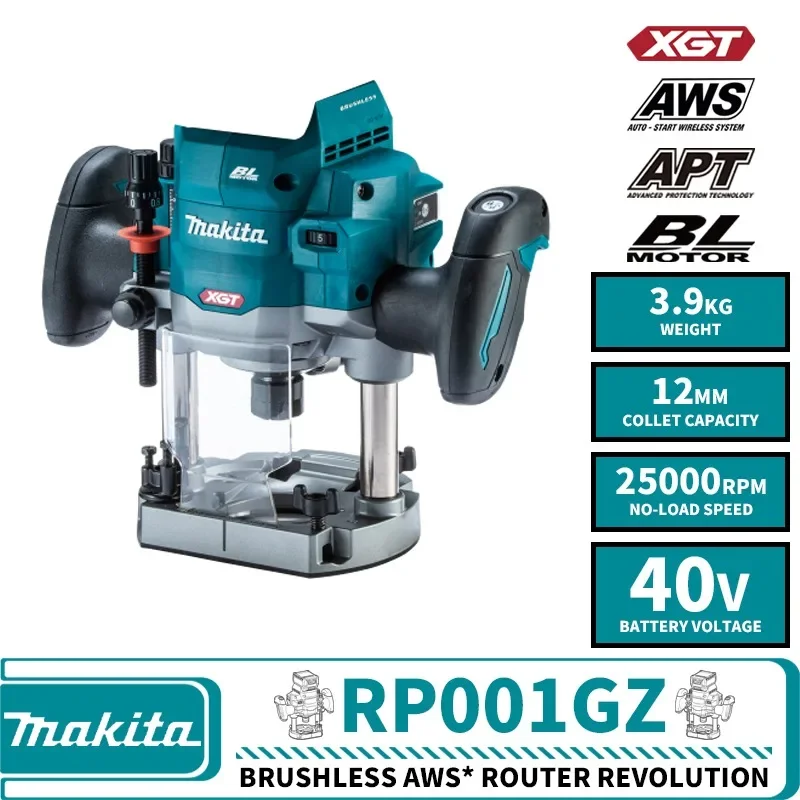 Makita RP001GZ Brushless Cordless Router Revolution 40V Lithium Power Tools