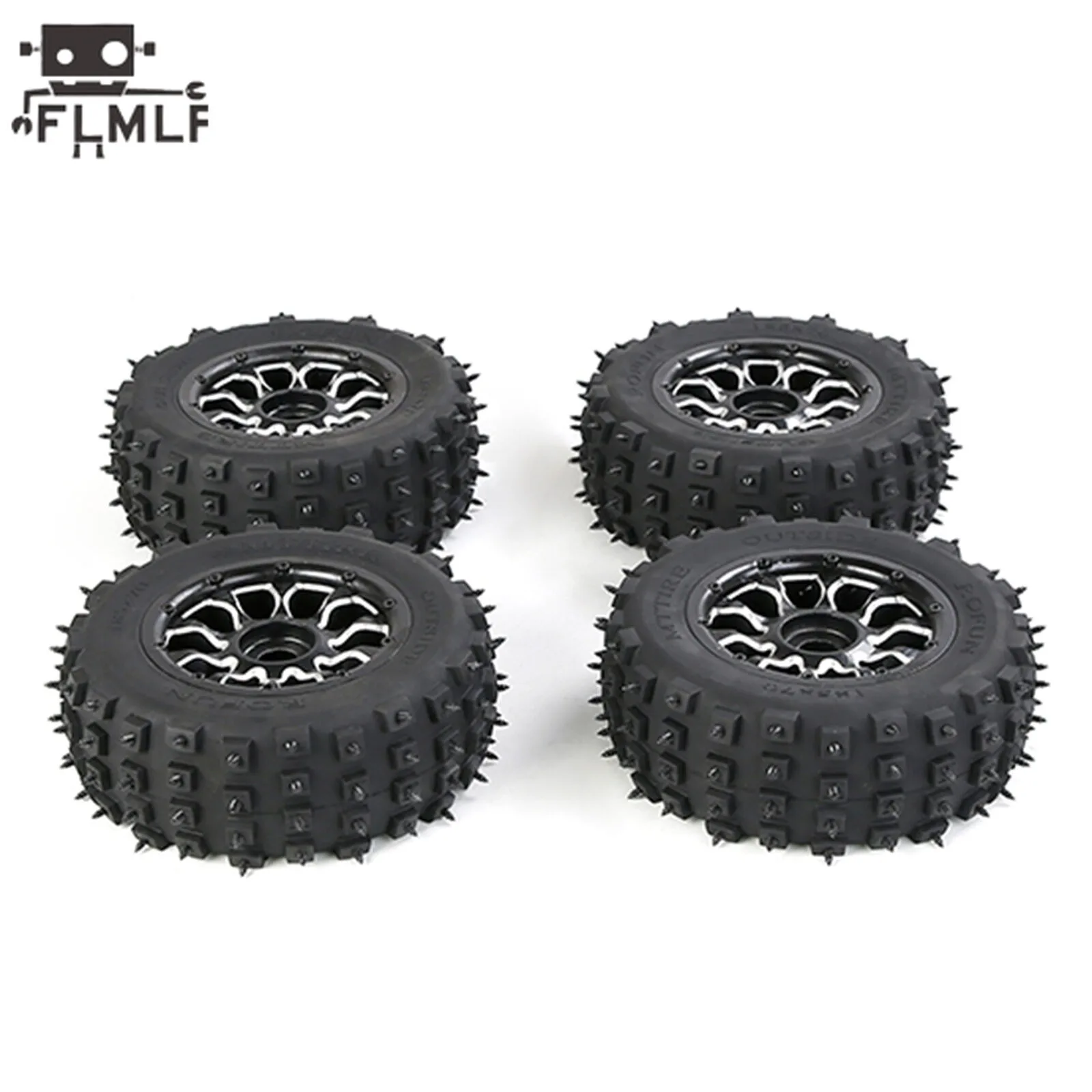 Metalowa piasta koła Wasteland Nail Tire Assembly 4pc dla 1/5 Losi 5ive-t Rovan Lt Kingmotor X2 Fid Dtt Ql Truck Parts