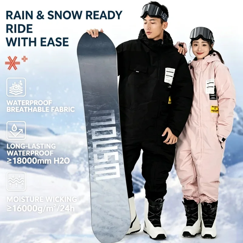 Men's and women's winter mono suit, cold resistant, waterproof windshield, ideal for skiing and outdoor fishing