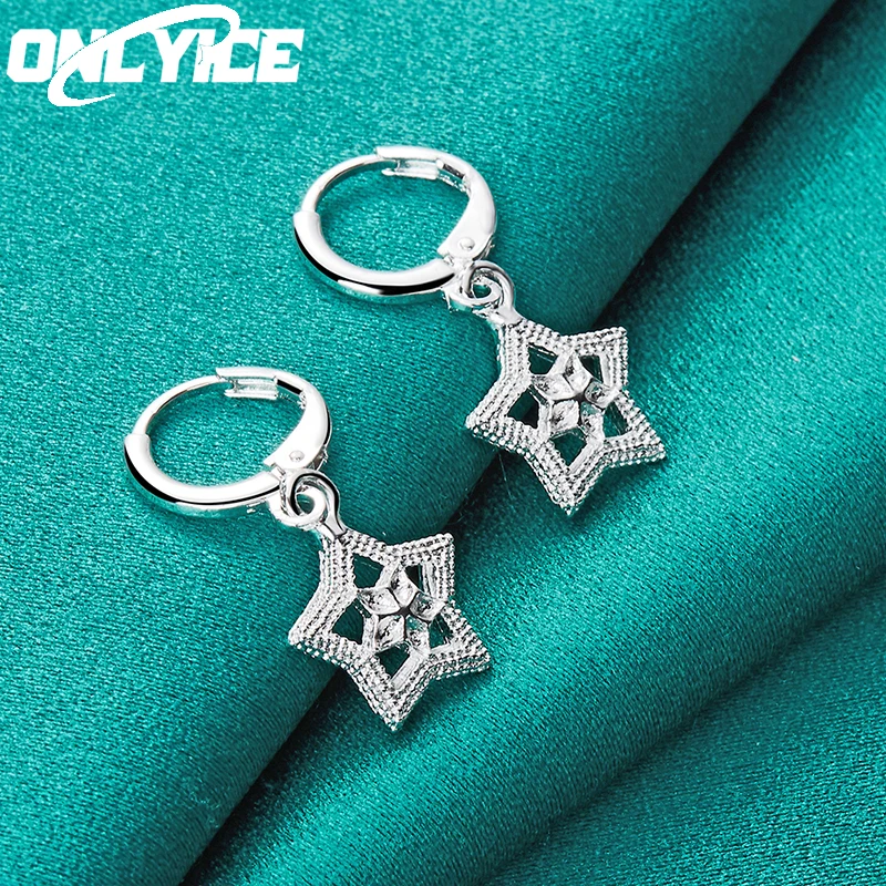 New Charm 925 Sterling Silver Earrings For Women Wedding Fashion Jewelry All-match Trend Star Drop Earrings Christmas Gifts