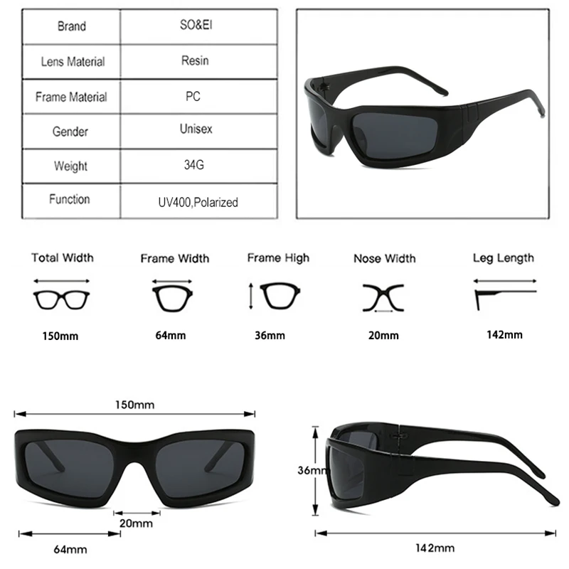 SO & EI ใหม่ Y2K Cat Eye ผู้หญิง Punk กีฬาแว่นตากันแดด Retro Men ขับรถกลางแจ้งแว่นตา Shades UV400 Polarized Sun แว่นตา