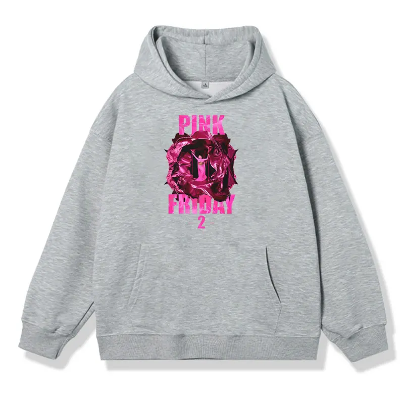 Rapper Nicki Minaj Pink Friday 2 Music Album Printed Hoodie Male Fashion Oversized Hip Hop Sweatshirts Pullover Men Women Hooded