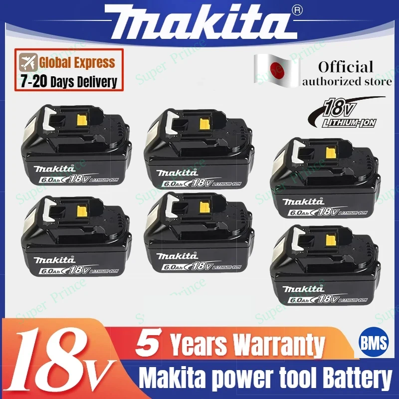 

Original 18V Makita BL1850 BL1850B Battery 6Ah for Makita BL1815 BL1830 BL1840 BL1860 Replacement Lithium Battery