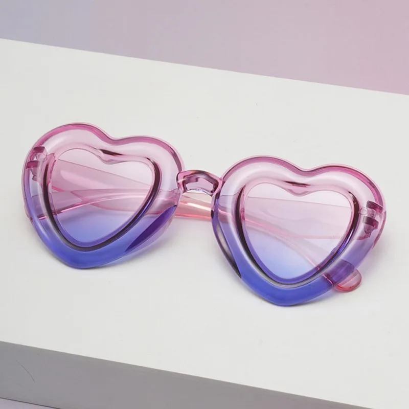 New Candy Pink Heart Baby Sunscreen Glasses Children's Sunglasses Style 1-8 Year Old Baby Decorative Glasses Children Glasses