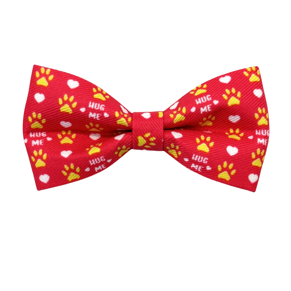 50/100pcs Dog Collar Bow Tie Dog Paw Style Dog Bows Dog Supplies Removable Pet Dog Bowties Collar Decoration Pet Accessories