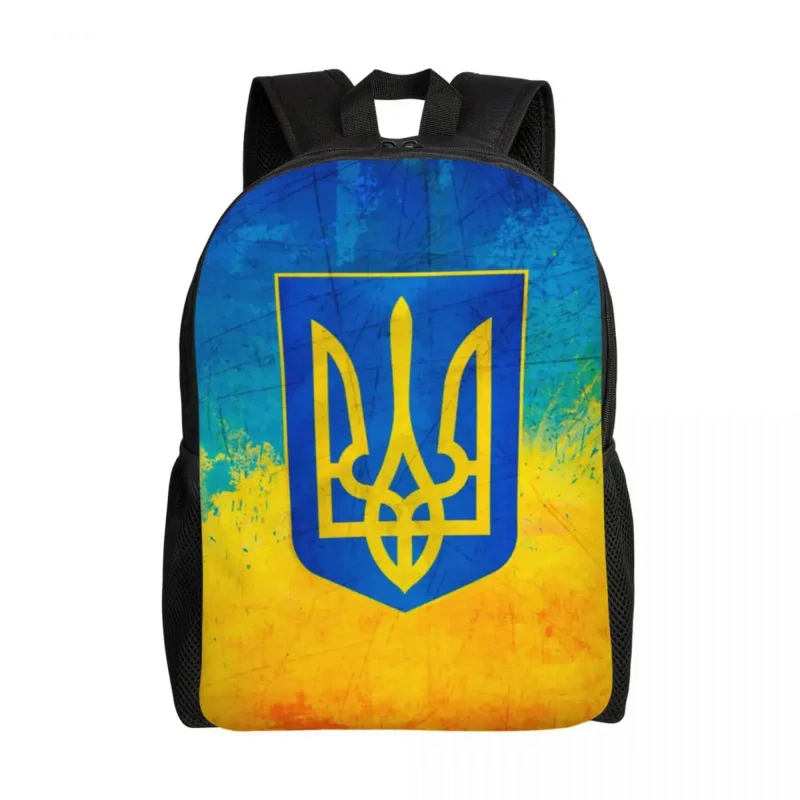 Ukrainian Flag Travel Backpack Women Men School Computer Bookbag Coat Of Arms Of Ukraine College Student Daypack Bags