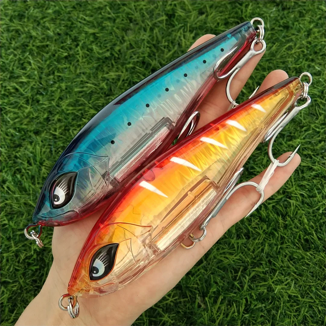 2pcs 150mm 77g Sinking Offshore Twitch Bait Fishing Lure Jerkbait Heavy Duty 4X Hooks Artificial Hard Bait Fishing Lures