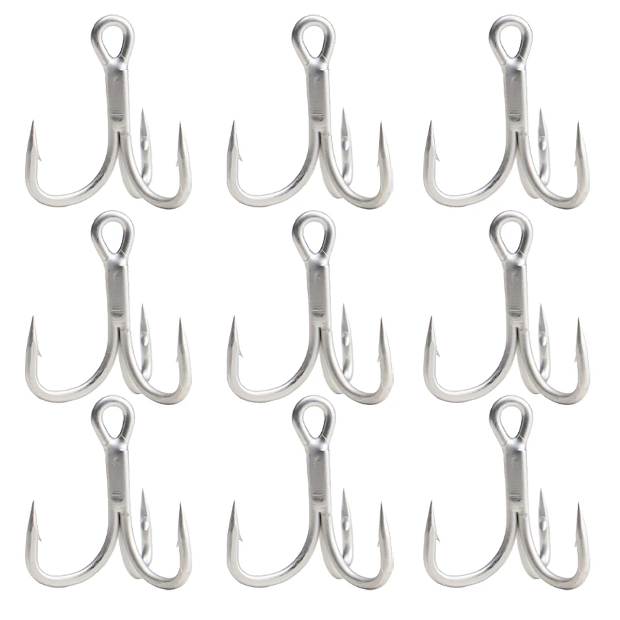 30PCS Treble Hooks 4X Diameter Reinforced Fishhook High Carbon Steel Sharp Barbed Fishing Hook for Fresh/Saltwater Fishing