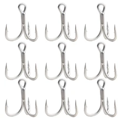 30PCS Treble Hooks 4X Diameter Reinforced Fishhook High Carbon Steel Sharp Barbed Fishing Hook for Fresh/Saltwater Fishing