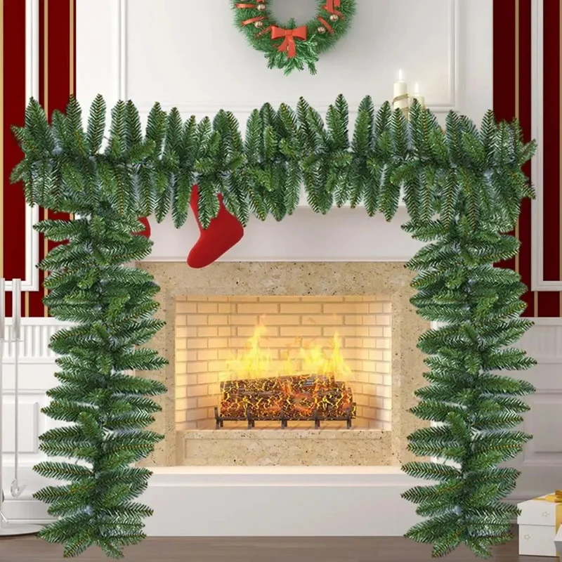 

9FT Christmas Garlands Artificials Greenery Garlands Suitable For Christmas Decorations Green Non-Lit Holiday Decor