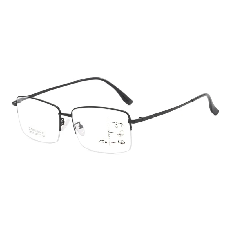 

Widen Enlarge Fat Man Anti Blue Light Semirim Titanium Progressive Multifocals Reading Glasses Male Business Hyperopia Spectacle