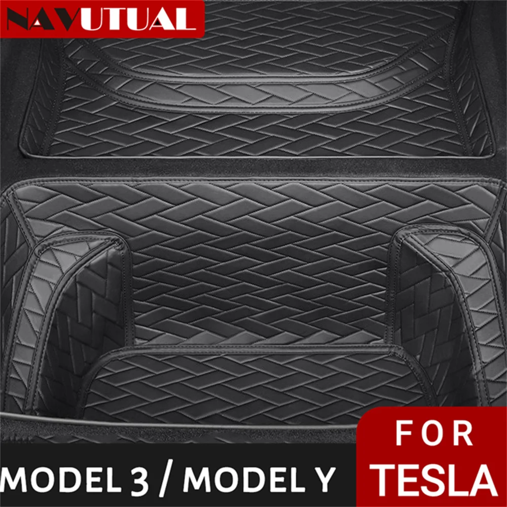 

NAVUTUAL Front Rear Leather Trunk For Tesla Model Y Trunk Mat Accessories 2020-2023 Tesla Y Accessoires