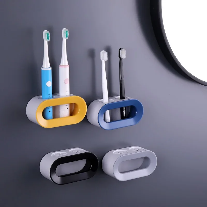 Electric Toothbrush Holder Toothbrush Bathroom Organizer Self-adhesive Toothbrush Stand Rack Holder Wall-Mounted Space Save