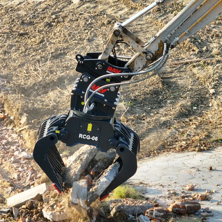 OEM Factory Competitive Price 4-6 Ton Excavator Mounted Selector Grab Sorting Demolition Grapple With Rotator