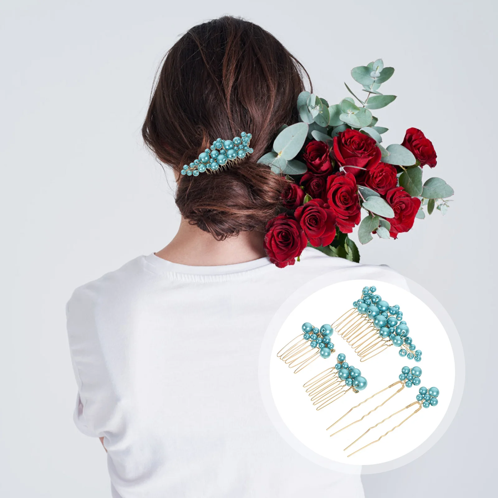 

1Set Bridal Wedding Hair Combs Pearl Hair Accessories Bride Hairpins Elegant Hairpin for Bridal Wedding Headpieces for Women