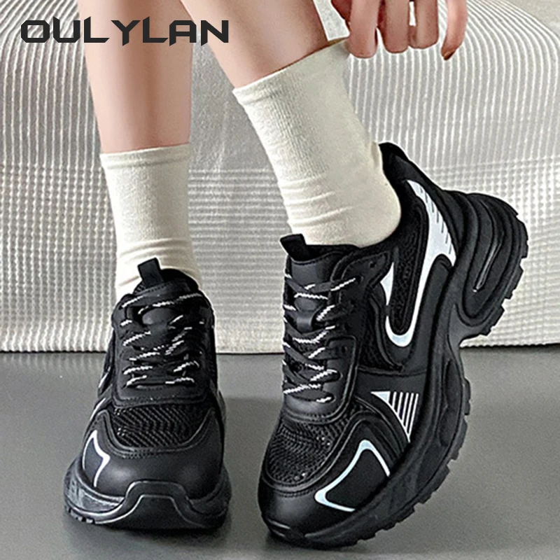 

NEW Thick Sole Shoes Female Sports Running Shoes Women's Luxary Chunky Sneakers Spring Casual Ladies Fitness Vulcanize Shoes