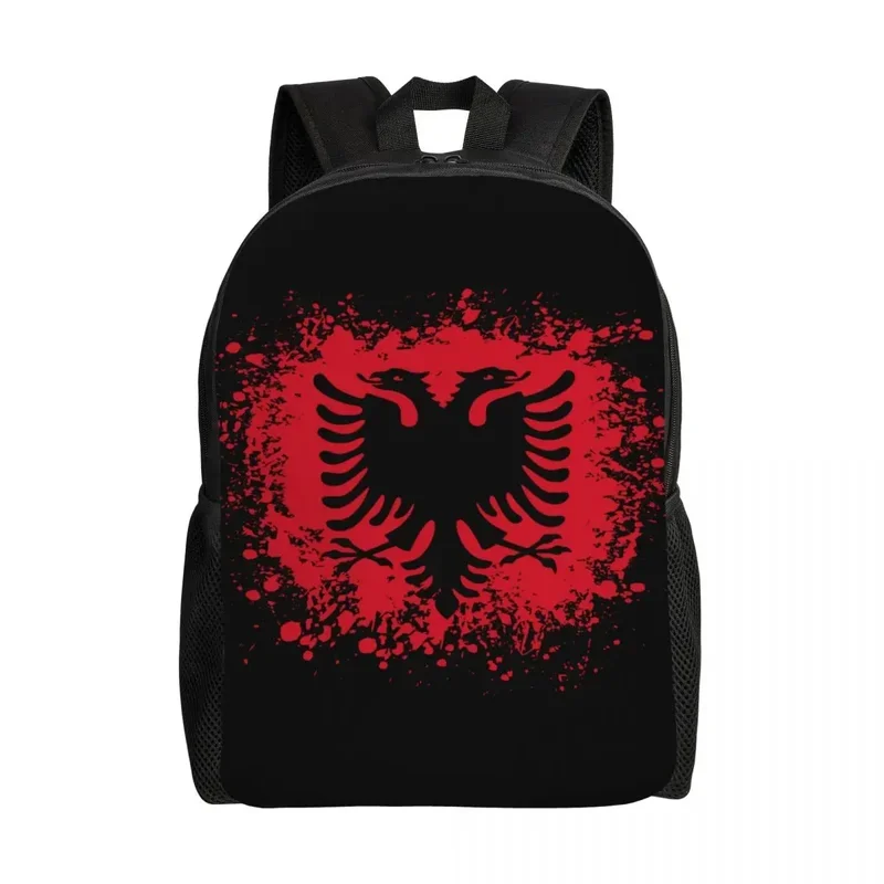 

Albania Flag Stripe Laptop Backpack Women Men Casual Bookbag for College School Student Albanian Patriotic Bags