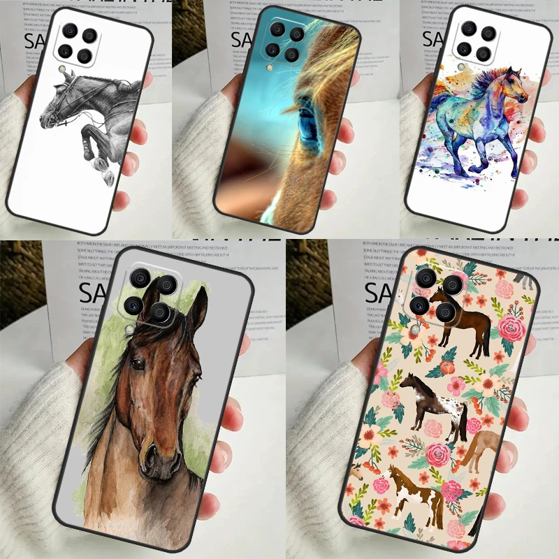 Horse Pony Pattern For Samsung Galaxy M55 M15 M13 M33 M53 M20 M30s M31s M12 M32 M52 M11 M51 M14 M34 M54 Case