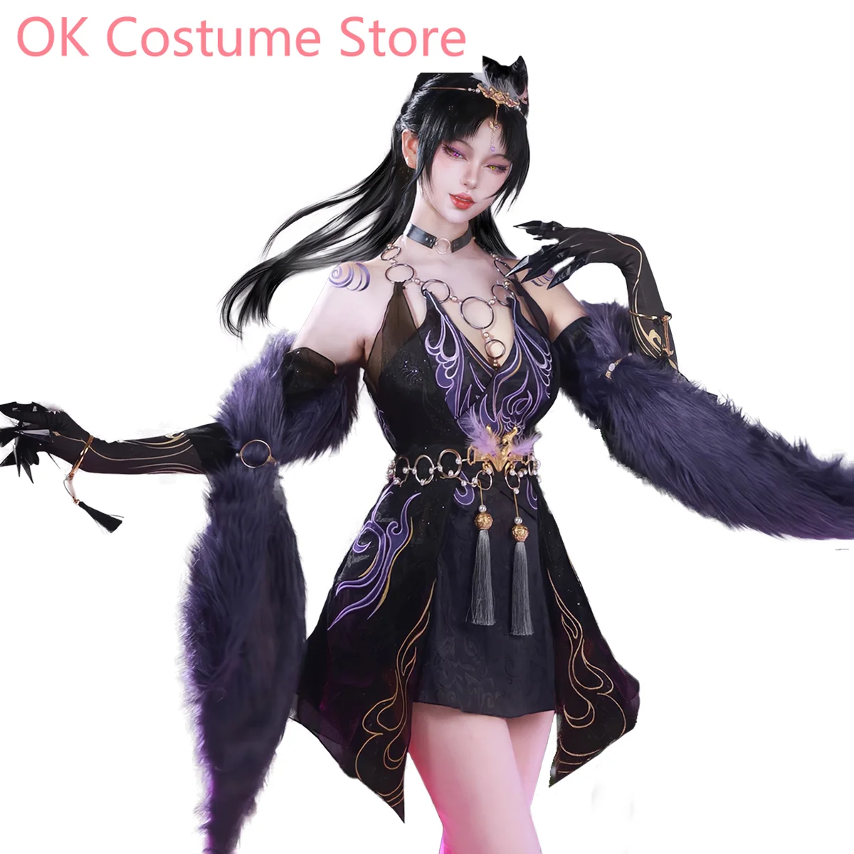 Naraka:bladepoint Nine Tailed Spirit Fox Tessa Women Costume Cosplay Cos Game Anime Party Uniform Hallowen Play Role Clothes