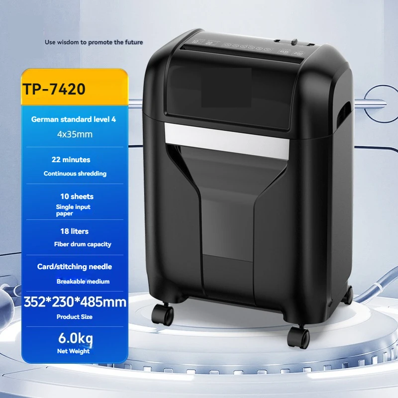 7420 Office Shredder, Commercial and Household Use, High-power Large Quantity Shredder, Small Electric Document Shredder