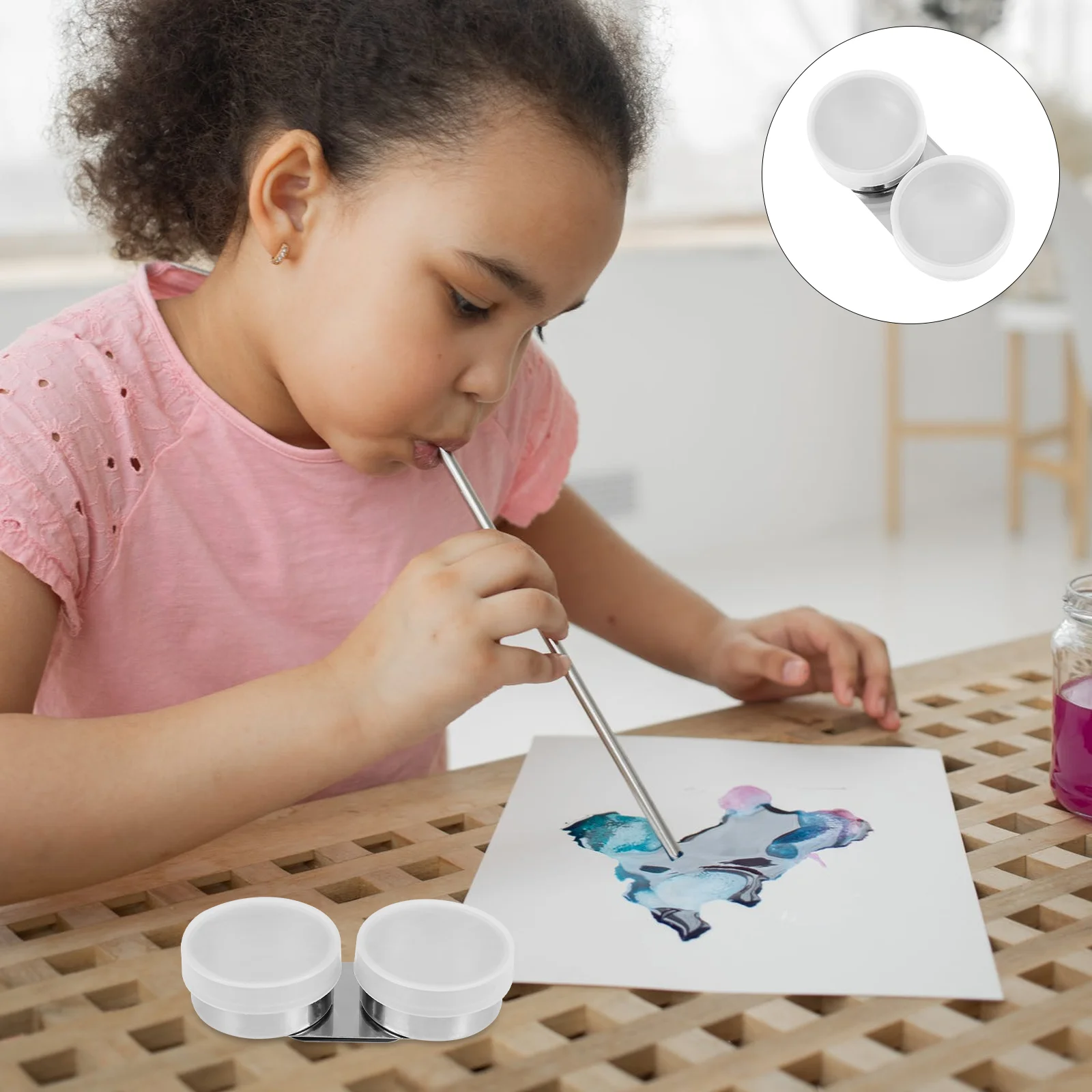 

Practical Paint Mixing Cup Oil Paint Brush Cleaner Stainless Steel Oil Palettes Cup for Painting Brush Wash Container