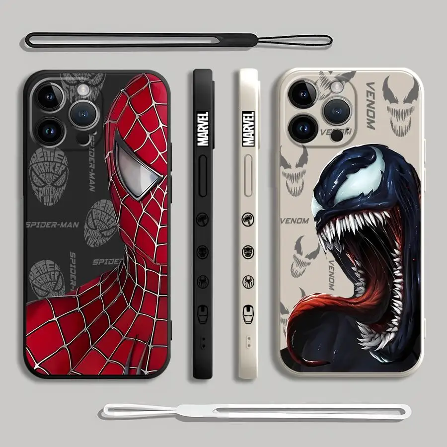 Marvel Venom Spidermans Phone Case for Xiaomi Redmi 9 8 10 9A 9i 10C 12 K40 Pro K60 Ultra A1 A2 9T 9C Shockproof Cover