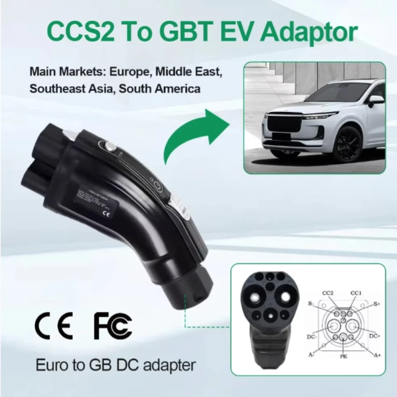 CCS2 to GBT adapter DC fast charging ev charger converter evse 200A Convertor Adaptor byd Electric car vehicle accessories