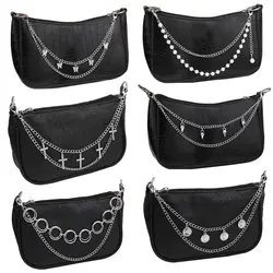 Y2k Multi-layer Metal Pearl Chain Strap For Bags Bag Chain For Handbag DIY Handles Star Pendant Shoulder Bag Chain Accessories