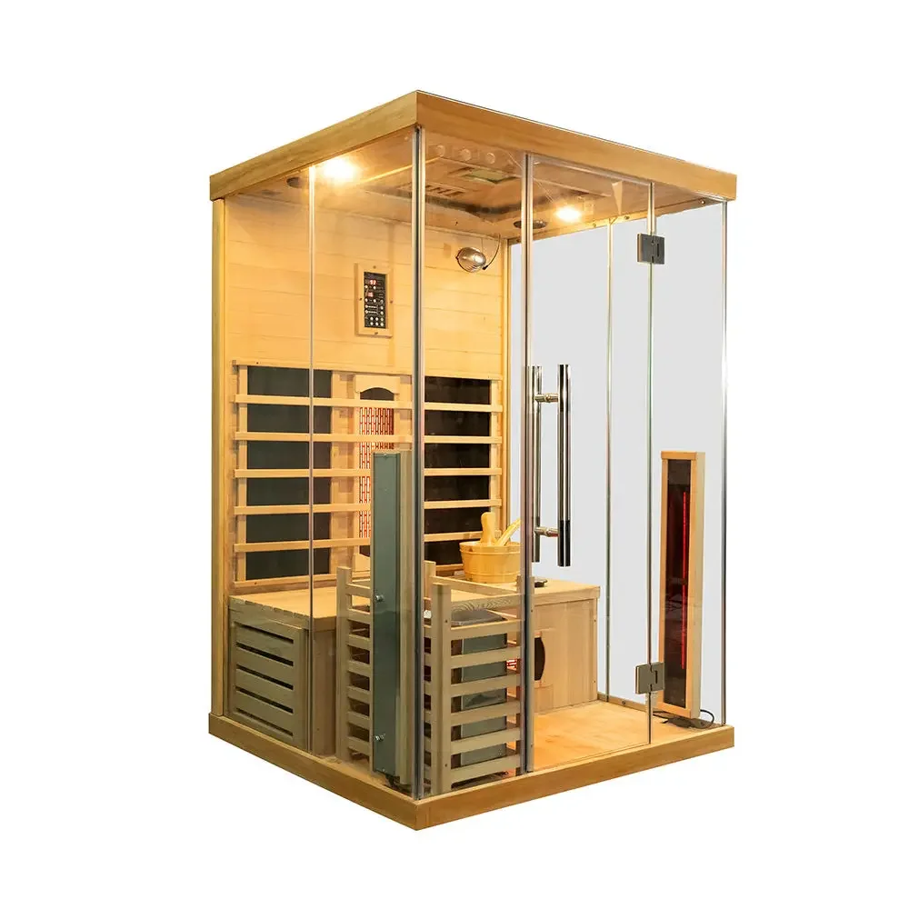 Sell indoor solid wood infrared and steam sauna with high quality indoor leisure, entertainment and relaxation